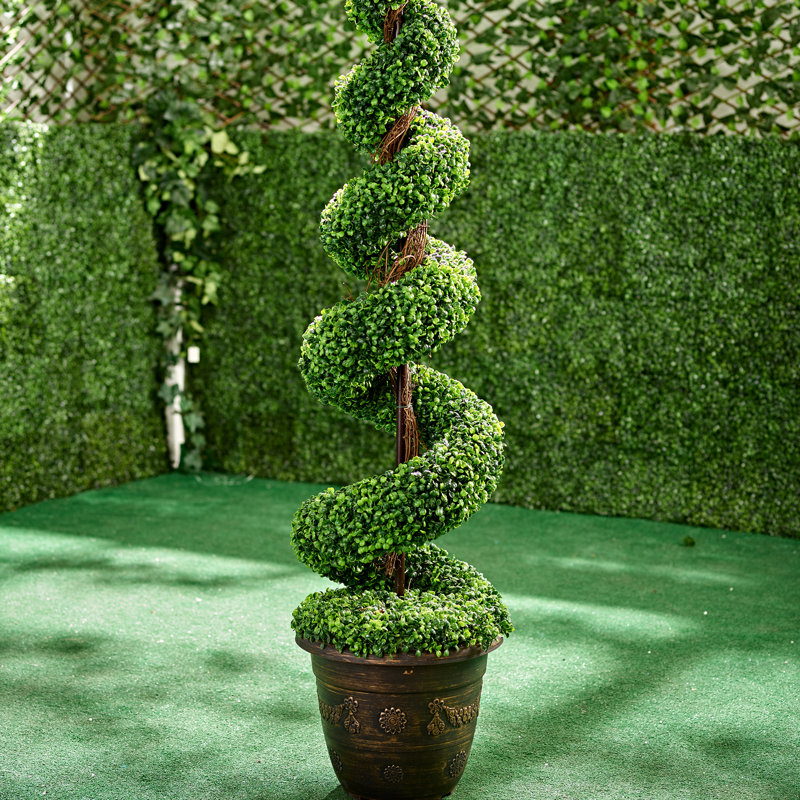 60 Faux Boxwood Topiary in Planter 70 H x 16 W x 16 D
